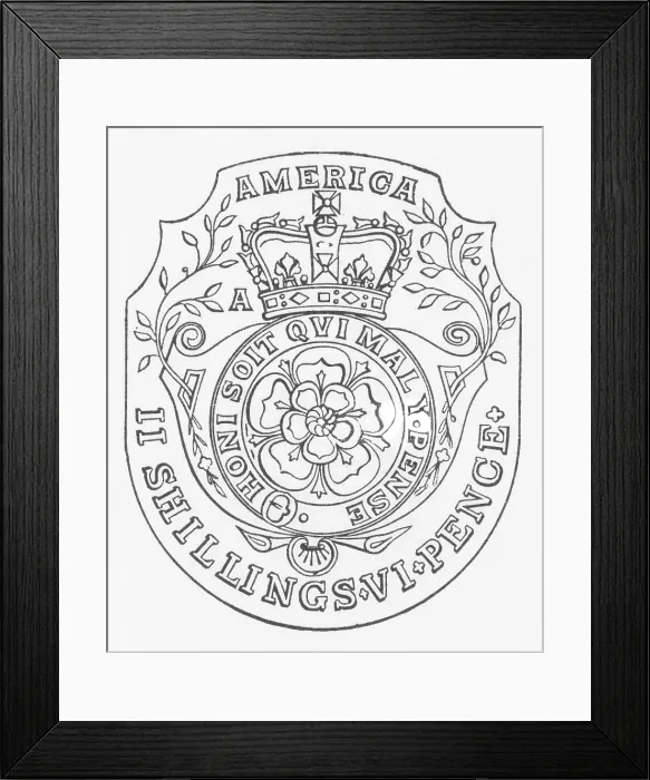 Framed Print : Revenue Stamp, 1765 Framed Print : Revenue Stamp, 1765