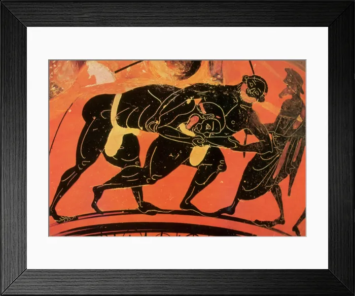 Framed Print : Olympic Games, Wrestling, Black-Figure Pottery Framed Print : Olympic Games, Wrestling, Black-Figure Pottery