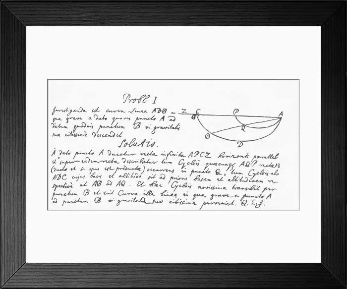 Framed Print : A Proof By Isaac Newton