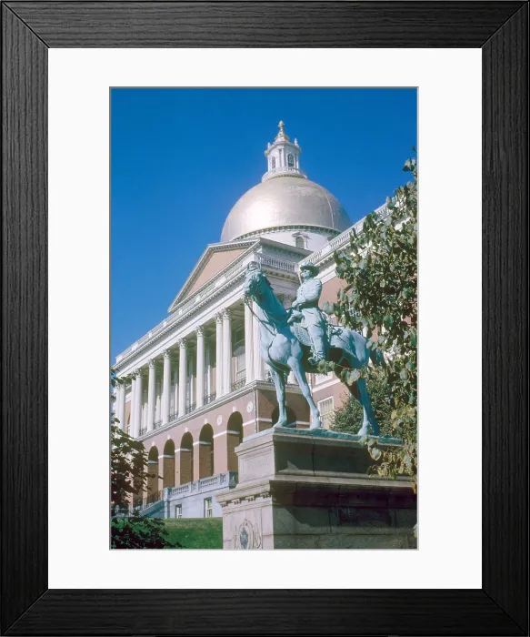 Framed Print : Facade of State Capitol, MA Framed Print : Facade of State Capitol, MA
