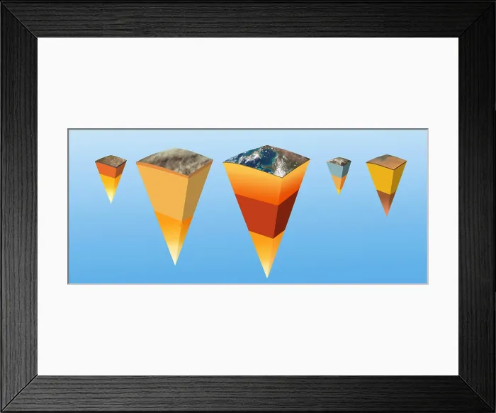Framed Print : Interior Structure of Planets and Moon Framed Print : Interior Structure of Planets and Moon