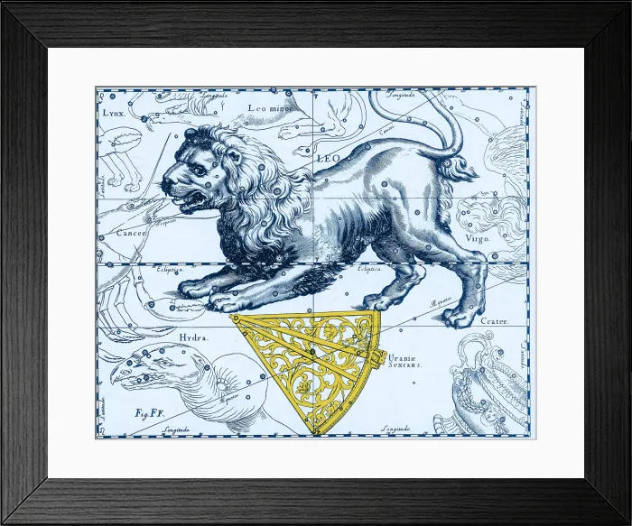 Framed Print : Leo Constellation, Zodiac Sign, Hevelius Framed Print : Leo Constellation, Zodiac Sign, Hevelius