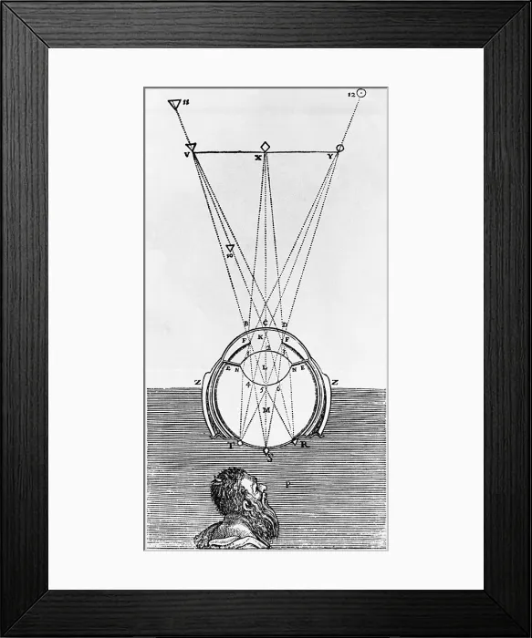 Framed Print : Rene Descartes, Eye Investigation, 1637 Framed Print : Rene Descartes, Eye Investigation, 1637