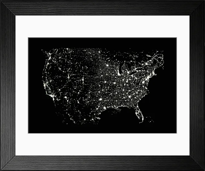 Framed Print : USA at Night Framed Print : USA at Night