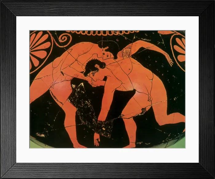 Framed Print : Olympic Games, Wrestling, Red-Figure Pottery Framed Print : Olympic Games, Wrestling, Red-Figure Pottery