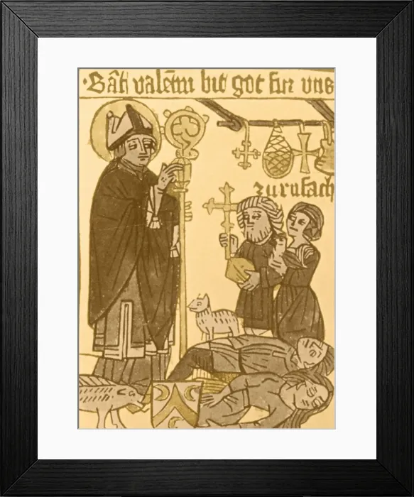Framed Print : Black Death, 14th Century