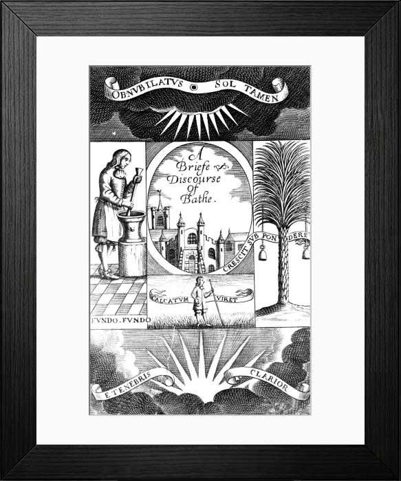 Framed Print : Balneology, A Discourse of Bathe, 1676 Framed Print : Balneology, A Discourse of Bathe, 1676