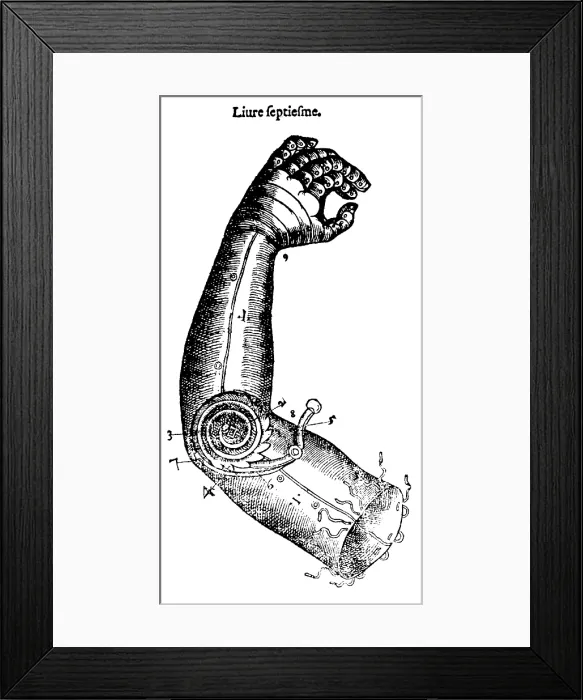 Framed Print : Artificial Arm Designed by Ambroise Pare, 1564