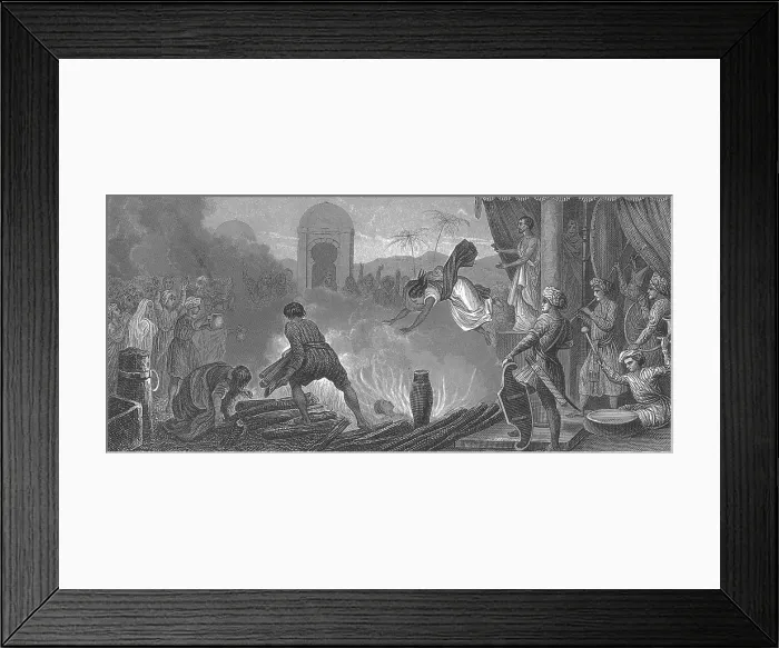 Framed Print : Hindu Woman Immolating Herself on Husband's Pyre Framed Print : Hindu Woman Immolating Herself on Husband's Pyre