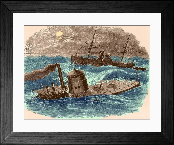 Framed Print : Wreck of the Ironclad USS Monitor, 1862 Framed Print : Wreck of the Ironclad USS Monitor, 1862