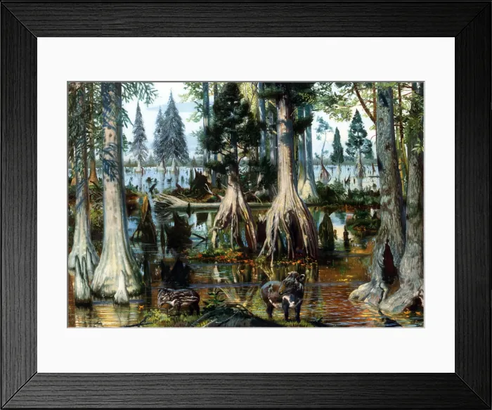 Framed Print : Prehistoric, Eocene Landscape Framed Print : Prehistoric, Eocene Landscape