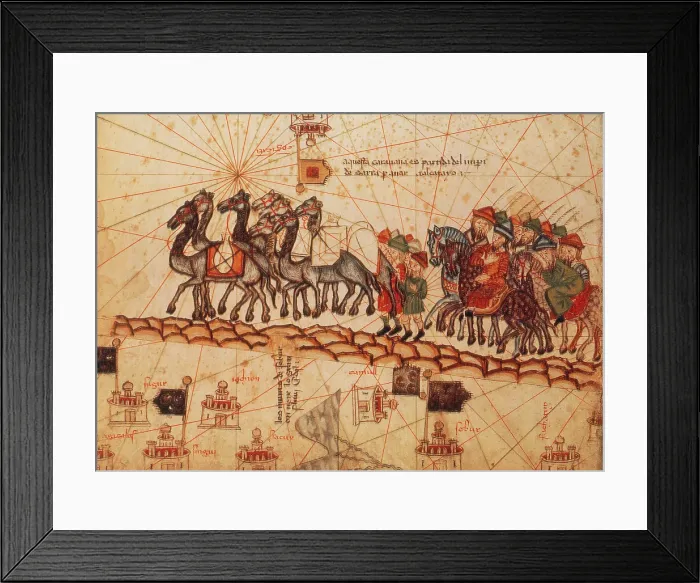 Framed Print : Marco Polo, Silk Road Caravan, 14th Century Framed Print : Marco Polo, Silk Road Caravan, 14th Century