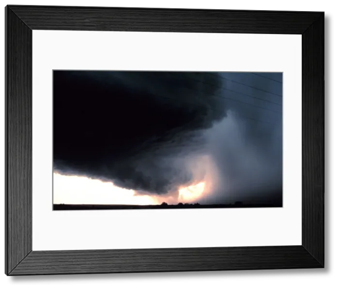 Framed Print : Wall Cloud with Precipitation