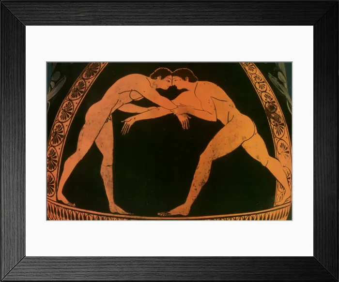 Framed Print : Olympic Games, Wrestling, Red-Figure Pottery Framed Print : Olympic Games, Wrestling, Red-Figure Pottery