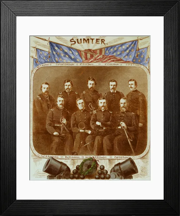 Framed Print : Officers of the Union Garrison at Fort Sumter, 1861 Framed Print : Officers of the Union Garrison at Fort Sumter, 1861