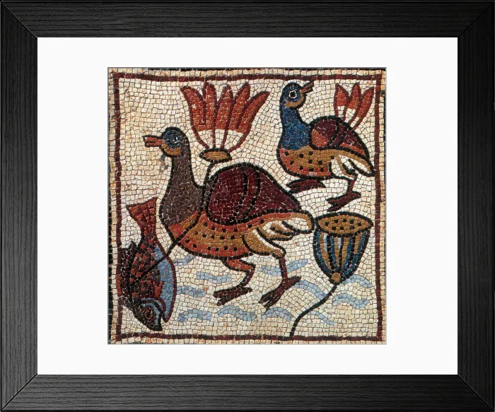 Framed Print : Nile Fauna, Byzantine Mosaic, 6th Century Framed Print : Nile Fauna, Byzantine Mosaic, 6th Century