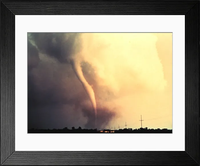Framed Print : Tornado. A tornado is a violent, dangerous, rotating column of air that