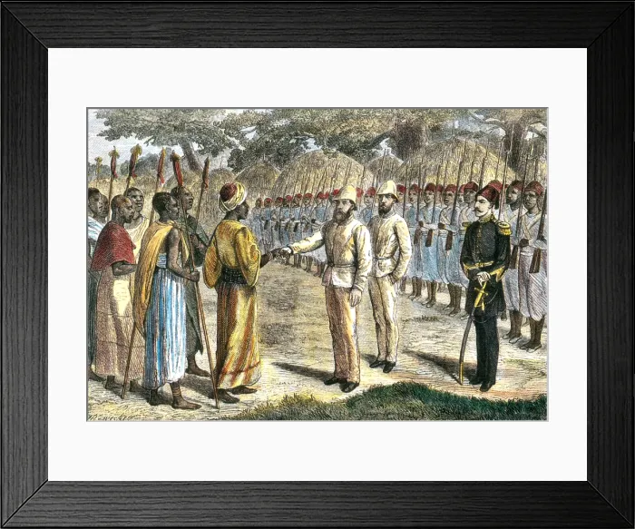 Framed Print : Slave Trader Surrenders to Baker, 1869 Framed Print : Slave Trader Surrenders to Baker, 1869