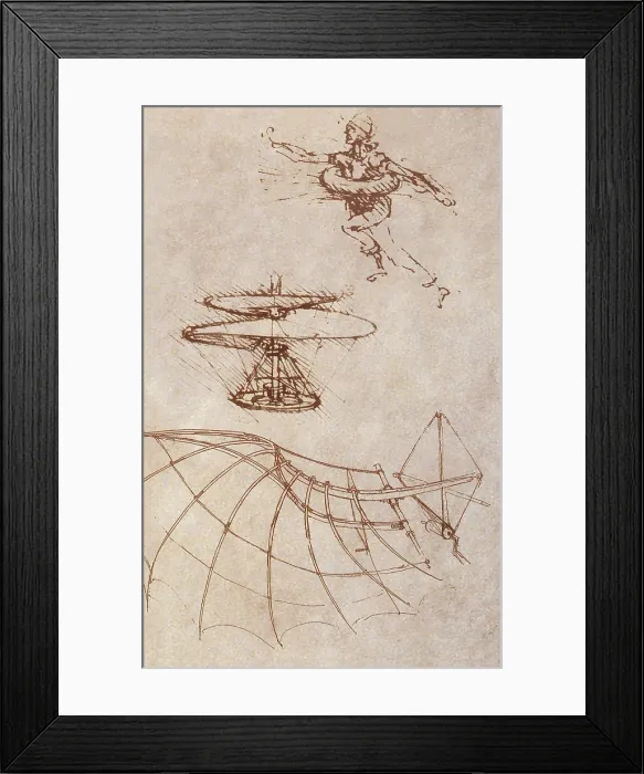 Framed Print : Da Vinci Inventions, 15th Century Framed Print : Da Vinci Inventions, 15th Century