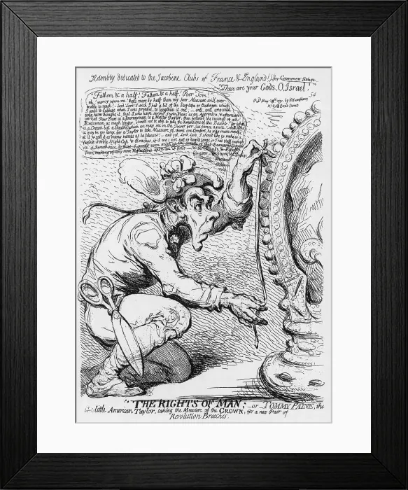 Framed Print : Thomas Paine Caricature Framed Print : Thomas Paine Caricature