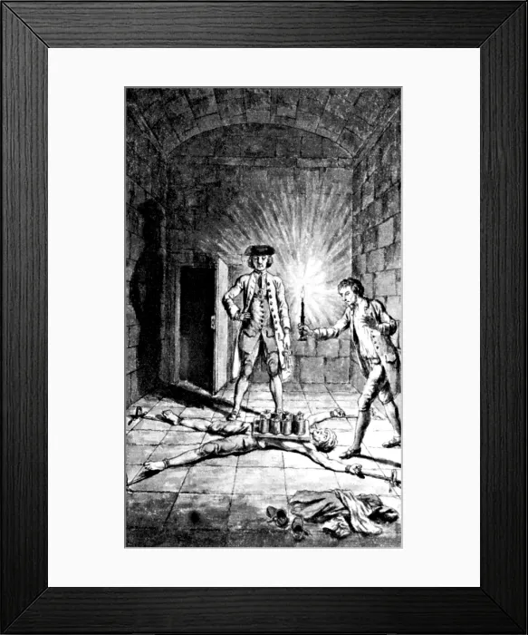 Framed Print : William Spiggot Suffers Peine forte et dure, 1721 Framed Print : William Spiggot Suffers Peine forte et dure, 1721