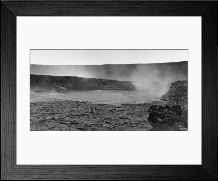 Framed Print : The smoking crater of the active volcano Kilauea in Hawaii