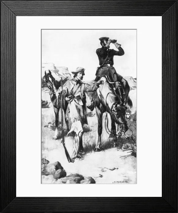 Framed Print : J.C. Fremont and His Guide, Kit Carson