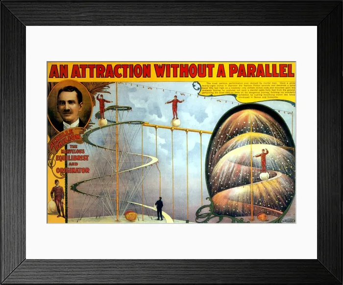 Framed Print : Achille Philion, French Equilibrist Framed Print : Achille Philion, French Equilibrist