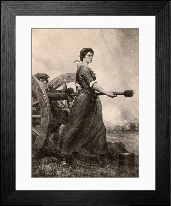 Framed Print : Molly Pitcher at the Battle of Monmouth, 1778