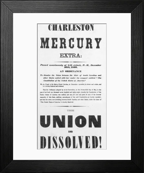 Framed Print : The Union Is Dissolved, 1860 Broadside Framed Print : The Union Is Dissolved, 1860 Broadside