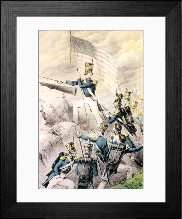 Framed Print : Mexican-American War, Storming the Heights at Monterrey, 1846 Framed Print : Mexican-American War, Storming the Heights at Monterrey, 1846