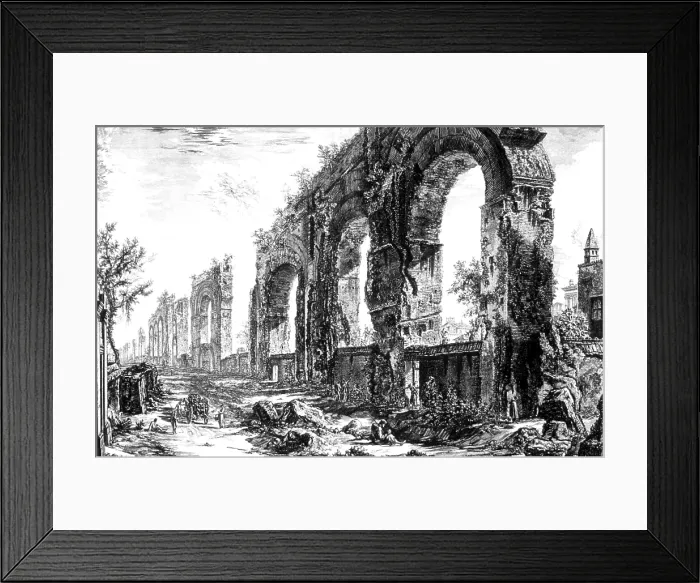 Framed Print : Ruins of Roman Aqueduct, 18th Century Etching Framed Print : Ruins of Roman Aqueduct, 18th Century Etching