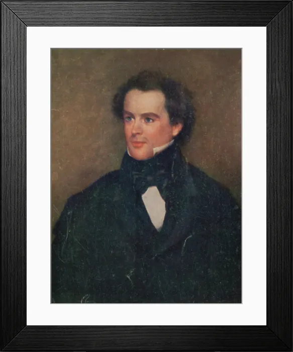 Framed Print : Nathaniel Hawthorne, American Author