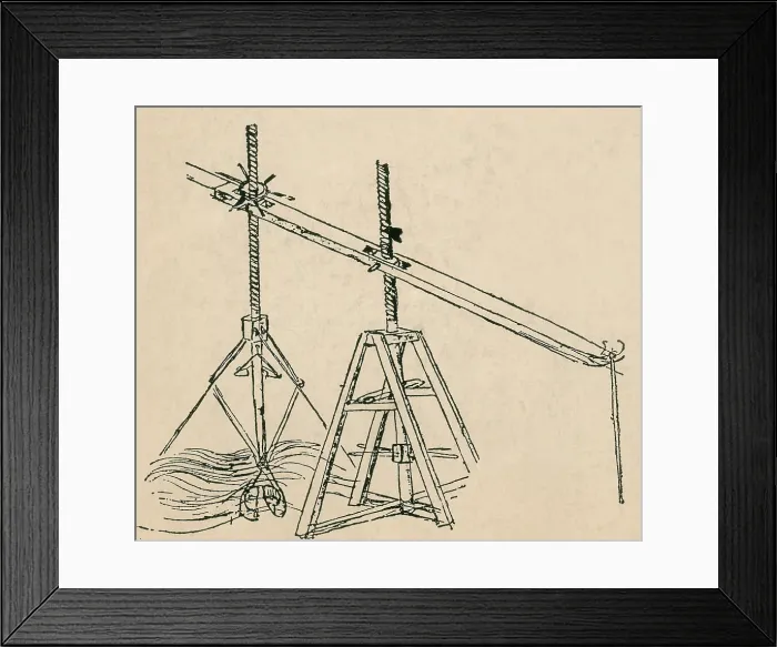 Framed Print : Da Vinci Invention, Dredge Machine Framed Print : Da Vinci Invention, Dredge Machine