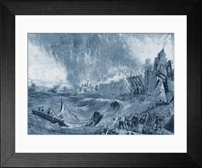Framed Print : Lisbon Tsunami, 1755
