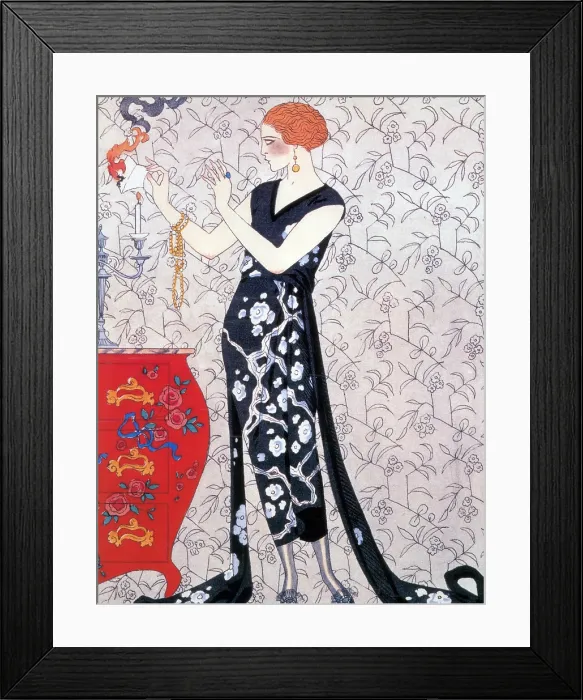 Framed Print : French Fashion, George Barbier Pochoir, 1920 Framed Print : French Fashion, George Barbier Pochoir, 1920