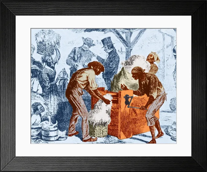 Framed Print : Eli Whitney, Cotton Gin, 1869 Framed Print : Eli Whitney, Cotton Gin, 1869