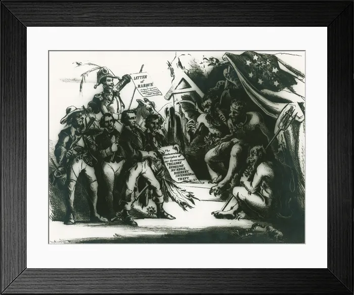 Framed Print : Political Cartoon of the Confederacy Framed Print : Political Cartoon of the Confederacy