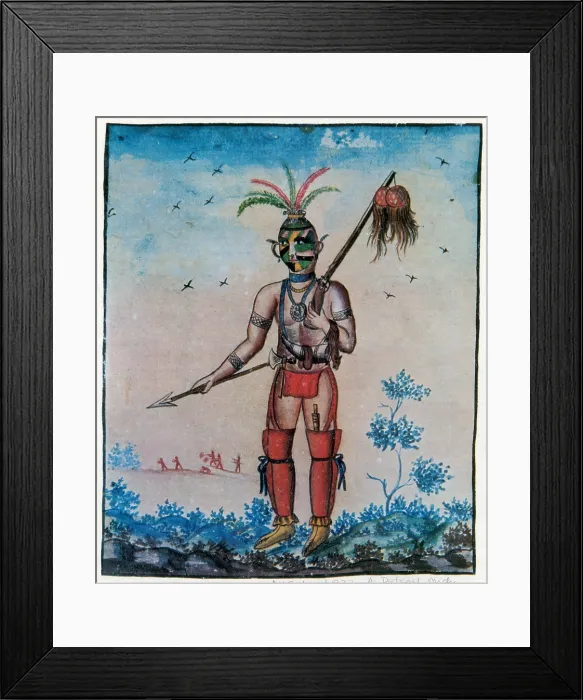 Framed Print : Native American with Scalps, 18th Century Framed Print : Native American with Scalps, 18th Century