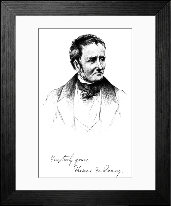 Framed Print : Thomas De Quincey, English Essayist Framed Print : Thomas De Quincey, English Essayist