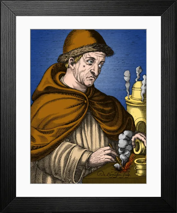 Framed Print : Berthold Schwarz, German Alchemist
