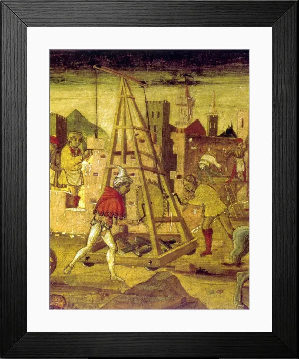 Framed Print : Medieval Treadwheel Crane Framed Print : Medieval Treadwheel Crane