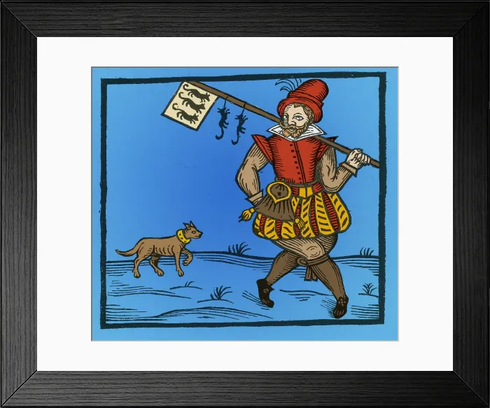 Framed Print : Rat-Catcher, Medieval Tradesman