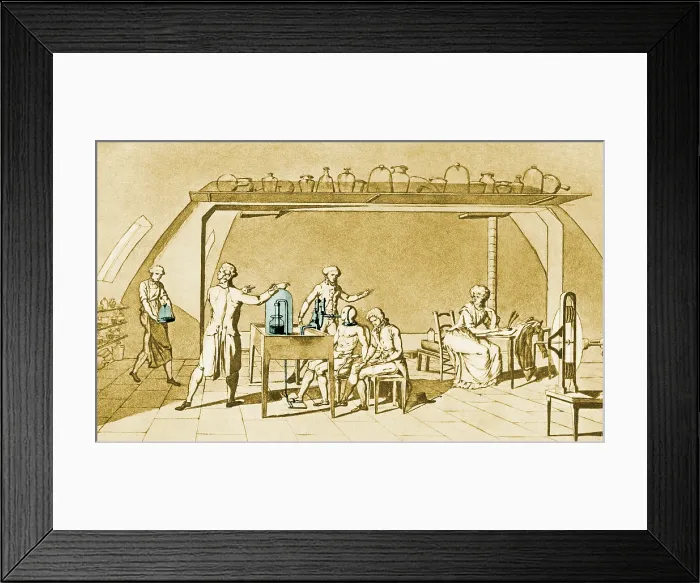 Framed Print : Antoine Lavoisier, Respiration Experiment Framed Print : Antoine Lavoisier, Respiration Experiment