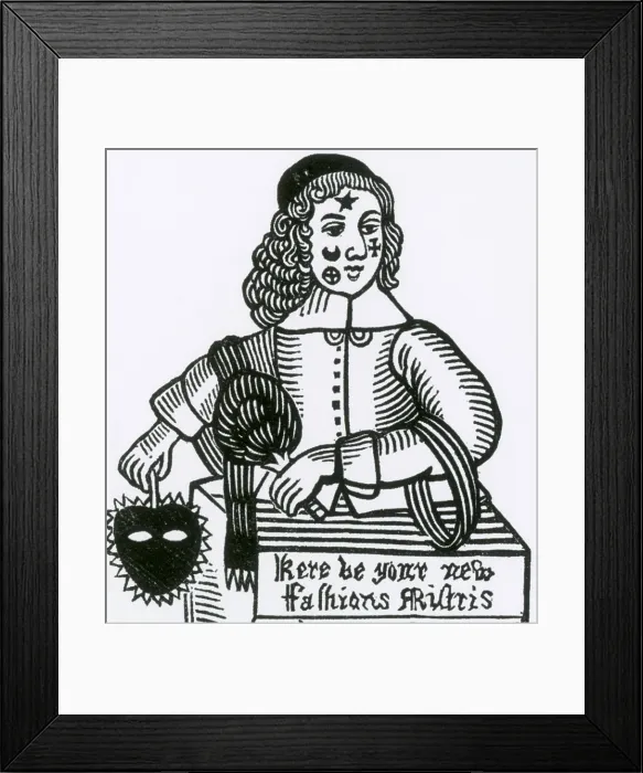 Framed Print : Ornamental Patches on Face, 17th Century Framed Print : Ornamental Patches on Face, 17th Century