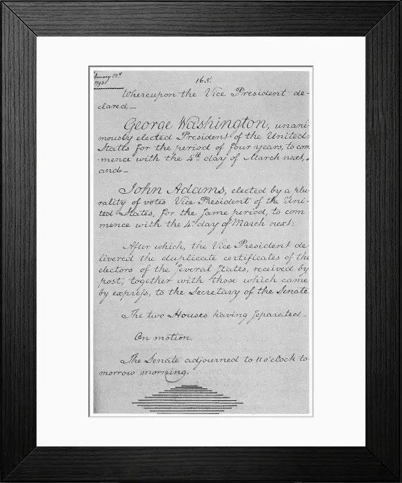 Framed Print : US Senate Journal, 1793 Framed Print : US Senate Journal, 1793