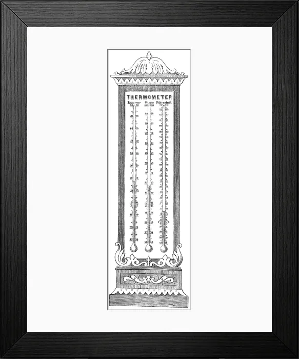 Framed Print : Temperature Scales, 1870 Framed Print : Temperature Scales, 1870