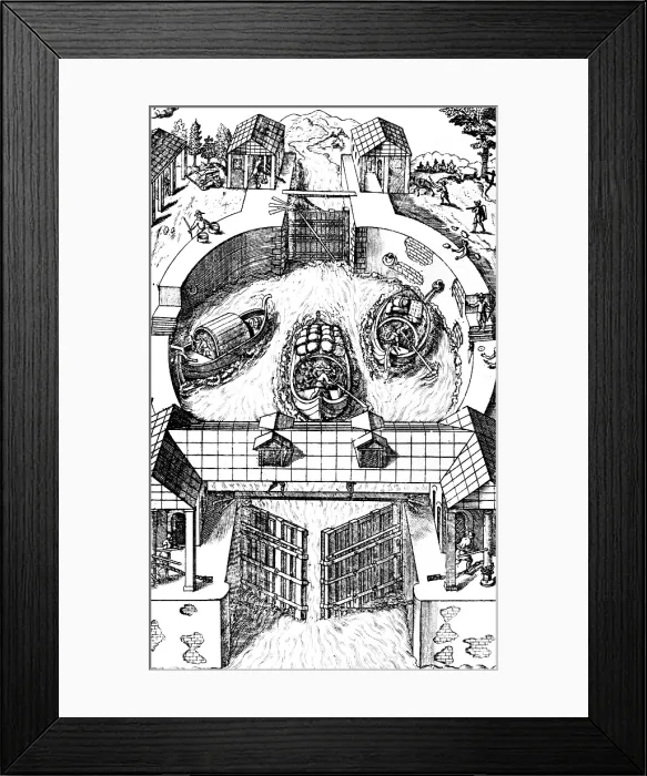 Framed Print : Hydraulic Lock, 17th Century Framed Print : Hydraulic Lock, 17th Century