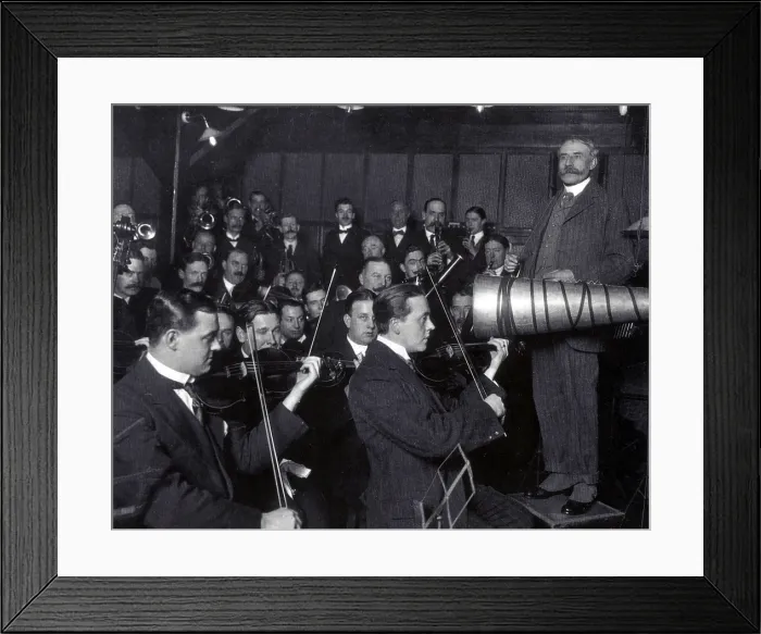 Framed Print : Edward Elgar Recording Session, 1914 Framed Print : Edward Elgar Recording Session, 1914