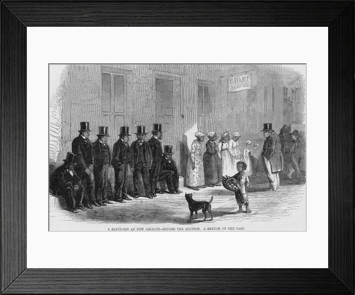 Framed Print : A Slave-Pen at New Orleans Before the Auction, 1863 Framed Print : A Slave-Pen at New Orleans Before the Auction, 1863